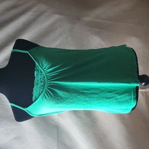 Green top with lace front Large